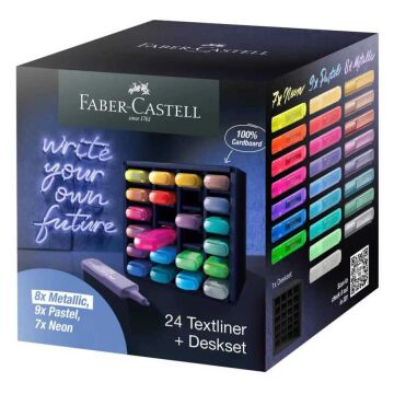 Faber Castell Textliner 46 Fosforlu Kalem 24 Renk Masa Seti