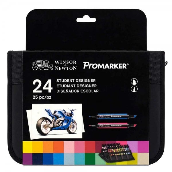 Winsor & Newton Promarker Kalem 24 Renk Çantalı Set Student Designer