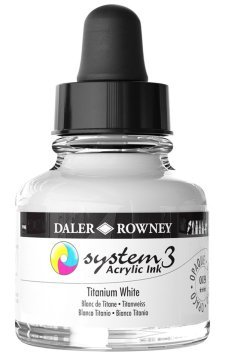 Daler Rowney System 3 Sıvı Akrilik Mürekkep Boya 29.5ml 009 Titanium White