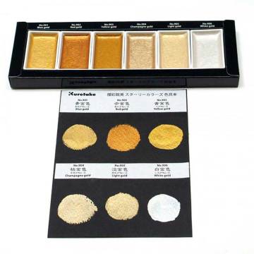 Zig Kuretake Gansai Tambi Starry Colors Yaldız Sulu Boya 6 Renk