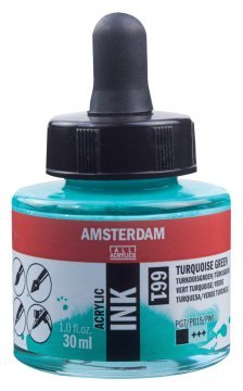 Amsterdam Sıvı Akrilik Mürekkep Boya 30ml 661 Turquoise Green