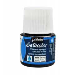 Pebeo Setacolor Shimmer (Pırıltılı) Opak Kumaş Boyası 79 JET BLACK