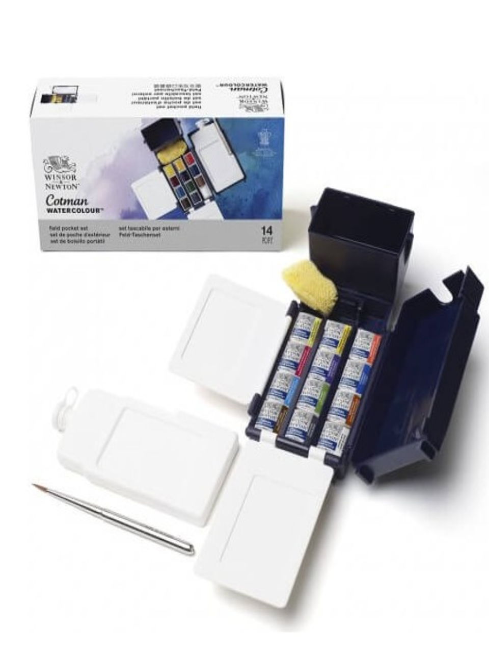 Winsor & Newton Cotman Field Box - Kır Tipi (12 x Yarım Tablet Sulu Boya Seti)