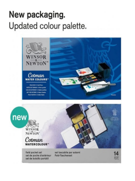 Winsor & Newton Cotman Field Box - Kır Tipi (12 x Yarım Tablet Sulu Boya Seti)