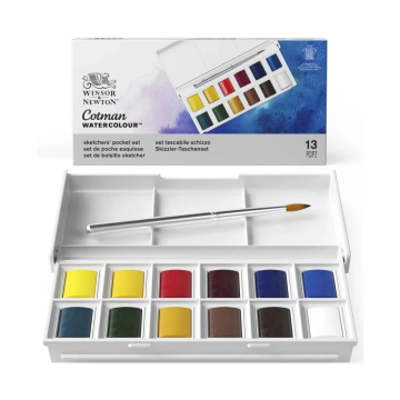 Winsor & Newton Cotman Sketchers Pocket Box (12 x Yarım Tablet Sulu Boya)