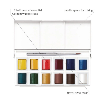 Winsor & Newton Cotman Sketchers Pocket Box (12 x Yarım Tablet Sulu Boya)