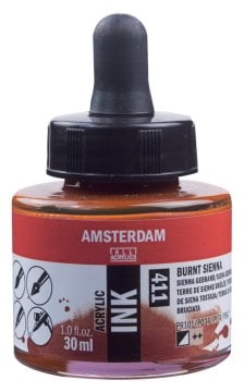 Amsterdam Sıvı Akrilik Mürekkep Boya 30ml 411 Burnt Sienna