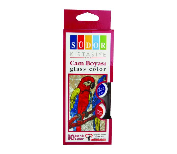 Südor Su Bazlı Cam Boyası 10 Renk x 15 ml.