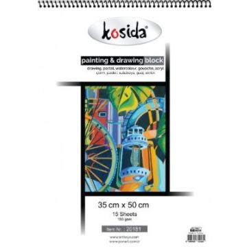 Kosida Painting&Drawing Block 35x50cm 180gsm 15 yaprak (Grenli)