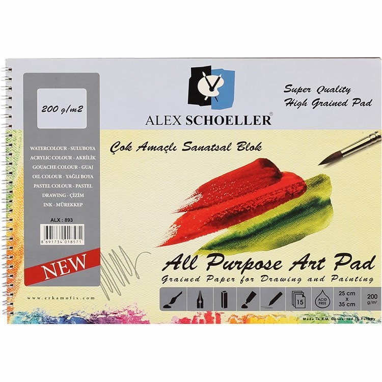 Alex Schoeller Çok Amaçlı Çizim Defteri A3 cm 200 gr 20 Sayfa