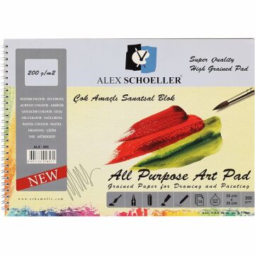 Alex Schoeller Çok Amaçlı Çizim Defteri A3 cm 200 gr 20 Sayfa