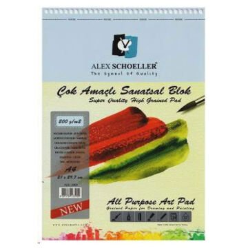 Alex Schoeller Çok Amaçlı Çizim Defteri A4 cm 200 gr 20 Sayfa