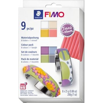 Staedtler Fimo Soft Polimer Kil Seti 8 Tenk x 25 gr + Metal Bilezik