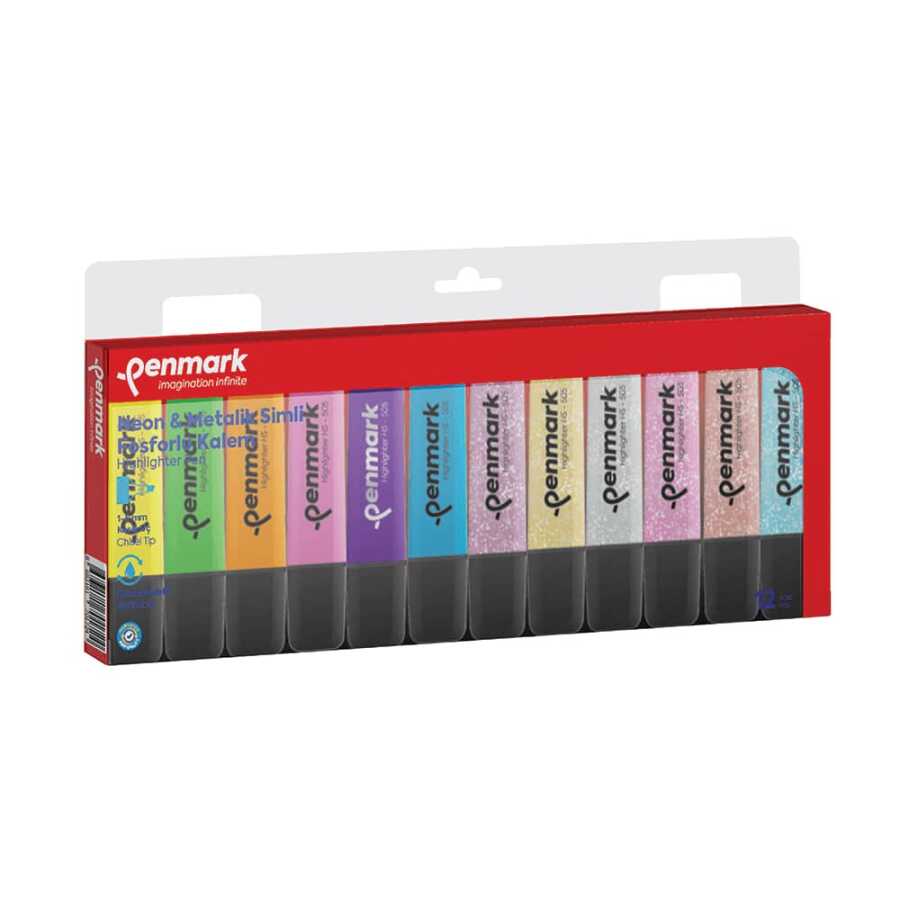 Penmark Fosforlu Kalem 12 Renk Set 6 SİMLİ + 6 NEON