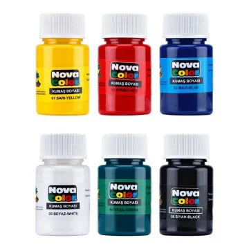 Nova Color Kumaş Boyası 6 Renk x 30 ml.