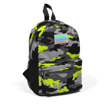 Coral High Minik Yuva Sırt Çantası Siyah Gri Kamuflaj Desenli İki Bölmeli 23355