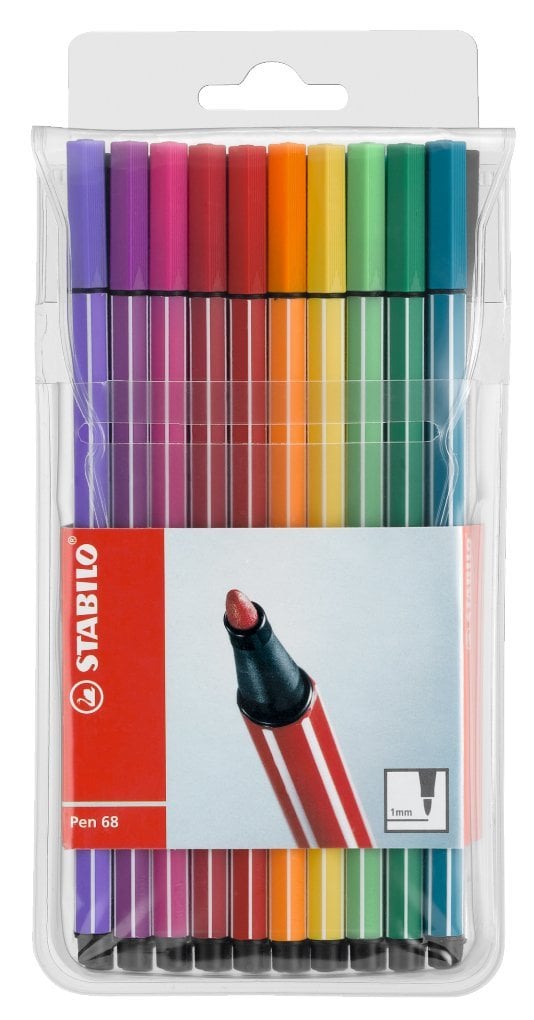 Stabilo Pen 68 Kalın Uçlu Keçeli Kalem Seti 20 Renk Askılı Paket