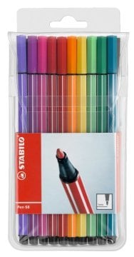 Stabilo Pen 68 Kalın Uçlu Keçeli Kalem Seti 20 Renk Askılı Paket