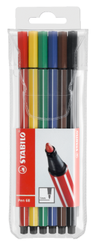 Stabilo Pen 68 Kalın Uçlu Keçeli Kalem Seti 6 Renk Askılı Paket