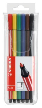Stabilo Pen 68 Kalın Uçlu Keçeli Kalem Seti 6 Renk Askılı Paket