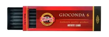 Koh-i Noor Artificial Charcoal Medium 5.6x120 mm Portmin Ucu Black 6'lı Kutu 8673/2