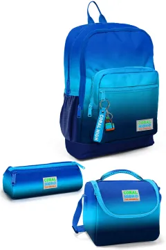 Coral High Kids Lacivert Mavi Renk Geçişli 3’lü Okul Çanta Seti SET0123745