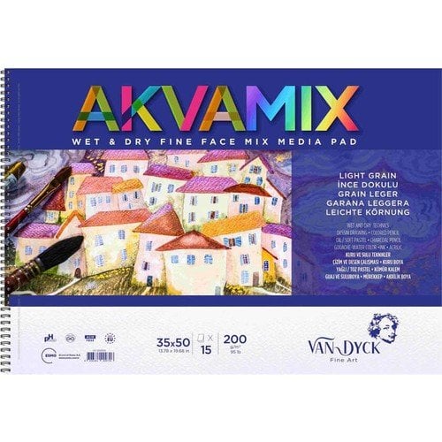 Van Dyck Akvamix Çok Amaçlı Defter 35X50CM 200GR Spiralli 15 Yaprak