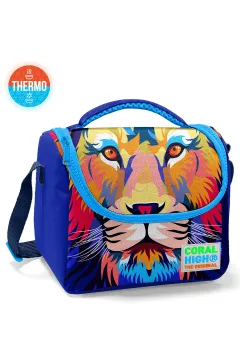 Coral High Kids Lacivert Saks Aslan Desenli 3’lü Okul Çanta Seti SET0123741