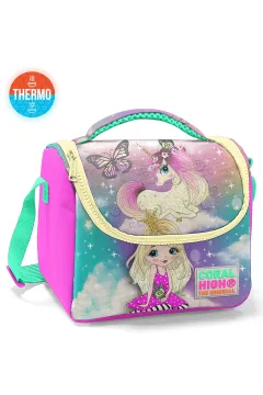 Coral High Kids Pembe Su Yeşili Unicornlu Kız Desenli 3’lü Okul Çanta Seti SET0123733