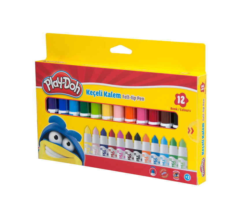 Play-Doh Jumbo Keçeli Kalem 8 mm 12 Renk