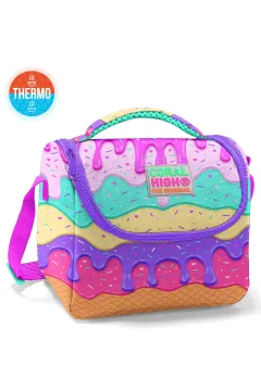 Coral High Kids Pembe Rengarenk Dondurma Desenli 3’lü Okul Çanta Seti SET0123731