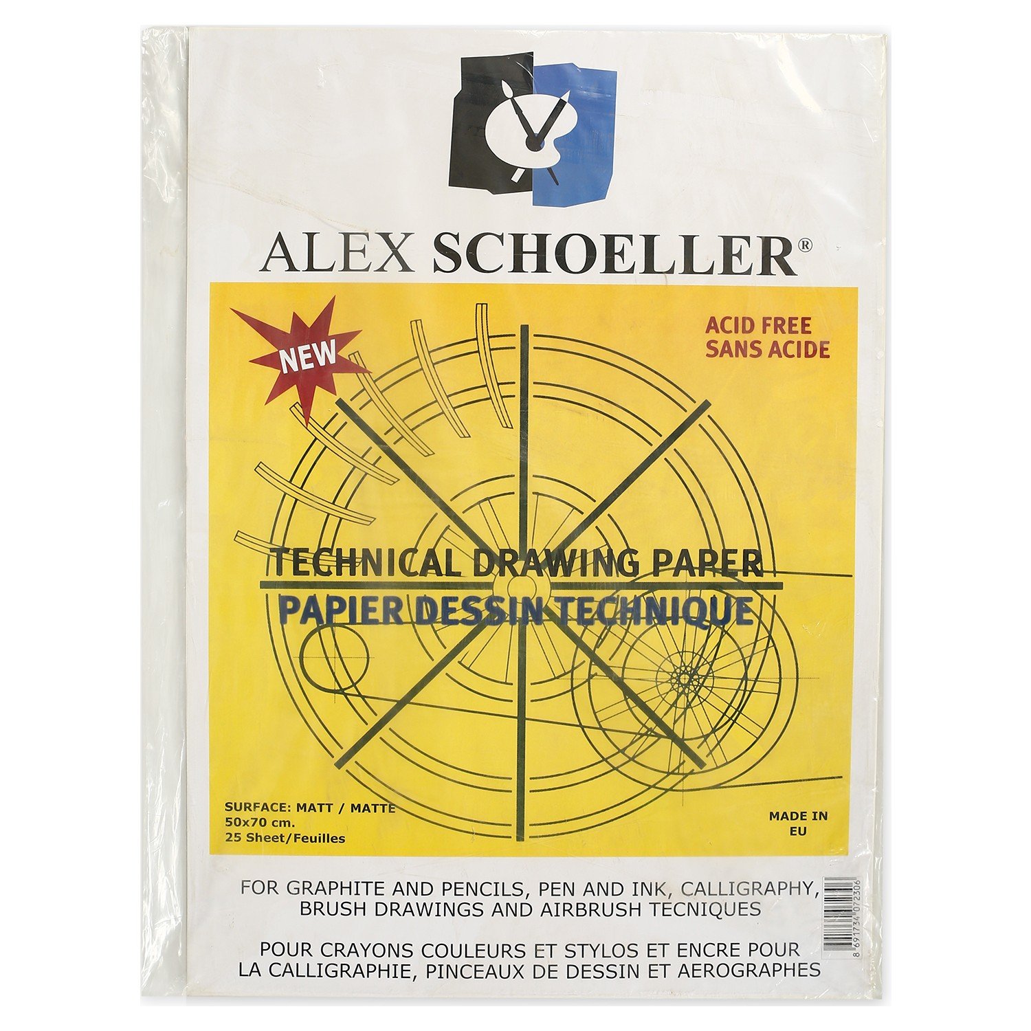 Alex Schoeller Damgalı Teknik Çizim Kağıdı 200 gr 50x70 25'li Paket