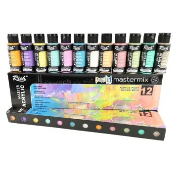 Rich Mastermix Akrilik Boya Seti 12 Renk 60 cc Pastel Renkler