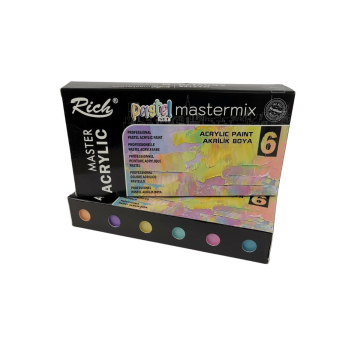 Rich Mastermix Akrilik Boya Seti 6 Renk 60 cc Pastel Renkler