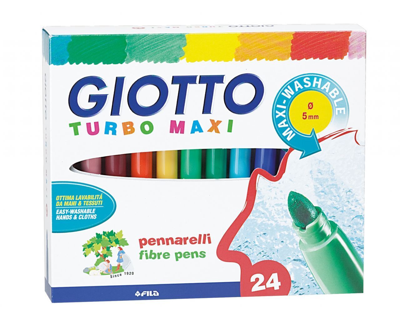 Giotto Turbo Maxi Kalın Uçlu Keçeli Boya Kalemi 24 Renk