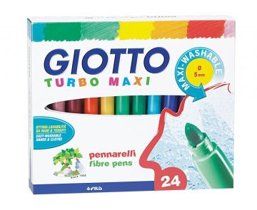 Giotto Turbo Maxi Kalın Uçlu Keçeli Boya Kalemi 24 Renk