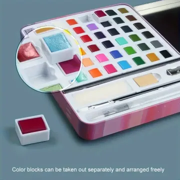 Art Design Tablet Suluboya Seti 36 Renk Metal Kutu