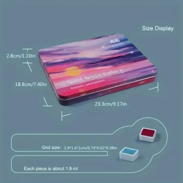 Art Design Tablet Suluboya Seti 48 Renk Metal Kutu