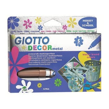 Giotto Decor Metal Her Yüzey İçin Metalik Keçeli Boya Jumbo 5 Renk