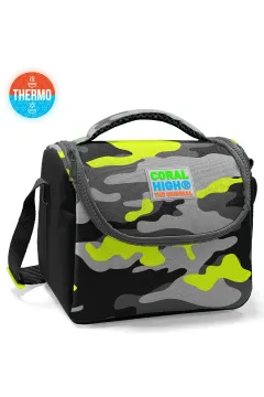 Coral High Kids Siyah Gri Kamuflaj Desenli 3’lü Okul Çanta Seti SET0123117