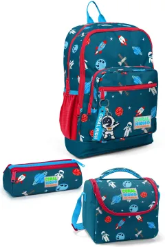 Coral High Kids Civit Kırmızı Uzay Desenli 3’lü Okul Çanta Seti SET0123116