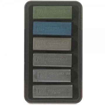 Derwent XL Graphite Block Kalın Grafit Füzen 6'lı Teneke Kutu