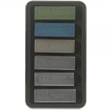 Derwent XL Graphite Block Kalın Grafit Füzen 6'lı Teneke Kutu