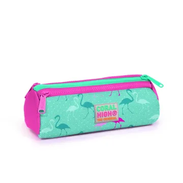 Coral High Kids Su Yeşili Neon Pembe Flamingo Desenli 3’lü Okul Çanta Seti SET0123111