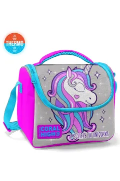 Coral High Kids Pembe Gümüş Simli Unicorn Desenli 3’lü Okul Çanta Seti SET14383