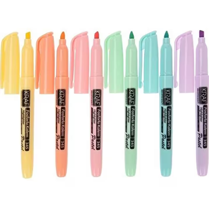 Kraf Pastel Fosforlu Kalem 6 Renk Set