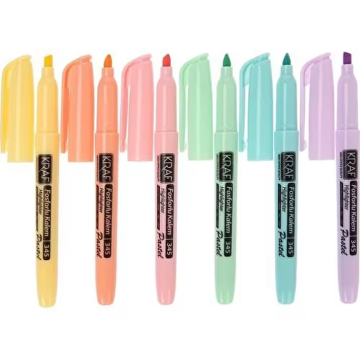 Kraf Pastel Fosforlu Kalem 6 Renk Set