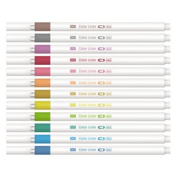 Kraf 444 Color Liner Fineliner 0.5mm Keçeli Kalem Seti 12 Renk