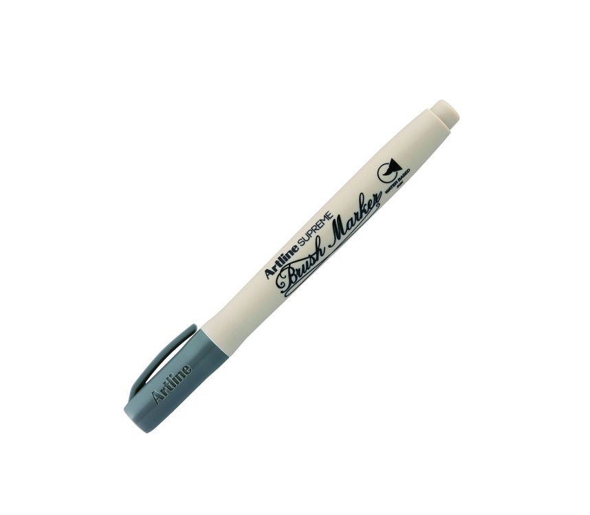 Artline Supreme Brush Marker Esnek Fırça Uçlu Kalem Gri