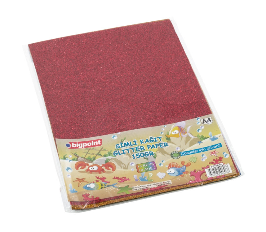 Bigpoint Simli Kağıt A4 Karışık 10 Renk - 150 Gram